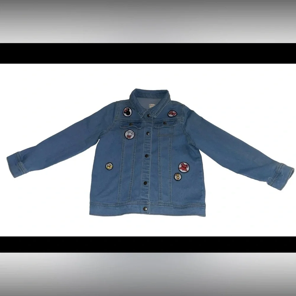 Girls 10 Disney Minnie Mouse Patch Denim Jean Jacket Collection by Tutu Couture